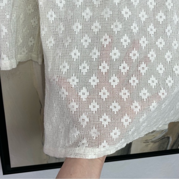 PRANA Winnie Sheer Cream Mesh 3/4 Sleeve Top - Picture 4 of 8